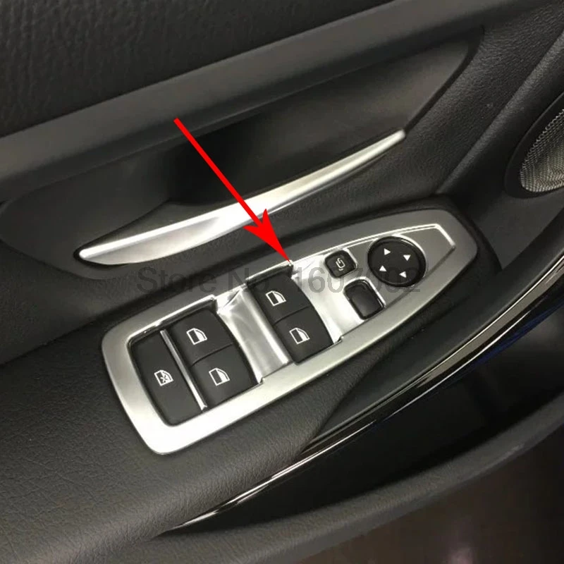 

Fit For BMW 3 Series 2016 4pcs ABS Chrome Car Interior Door Armrest Trim Window Control Button Switch Cover Decoration