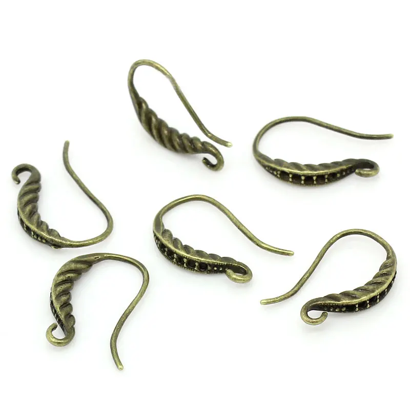 10 шт. античные бронзовые серьги MJARTORIA в ушной проволоке старые медные крючки