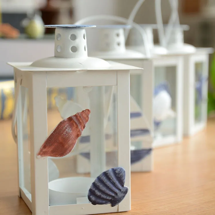 Кованые Подсвечники 4 ШТ./ЛОТ Средиземноморский Стиль ураган лампы Стеклянный