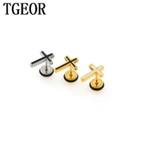 free shipping wholesale illusion cheaters earring 30pcs 16g stainless steel drop oil cross laser cut ear piercing fake plugs