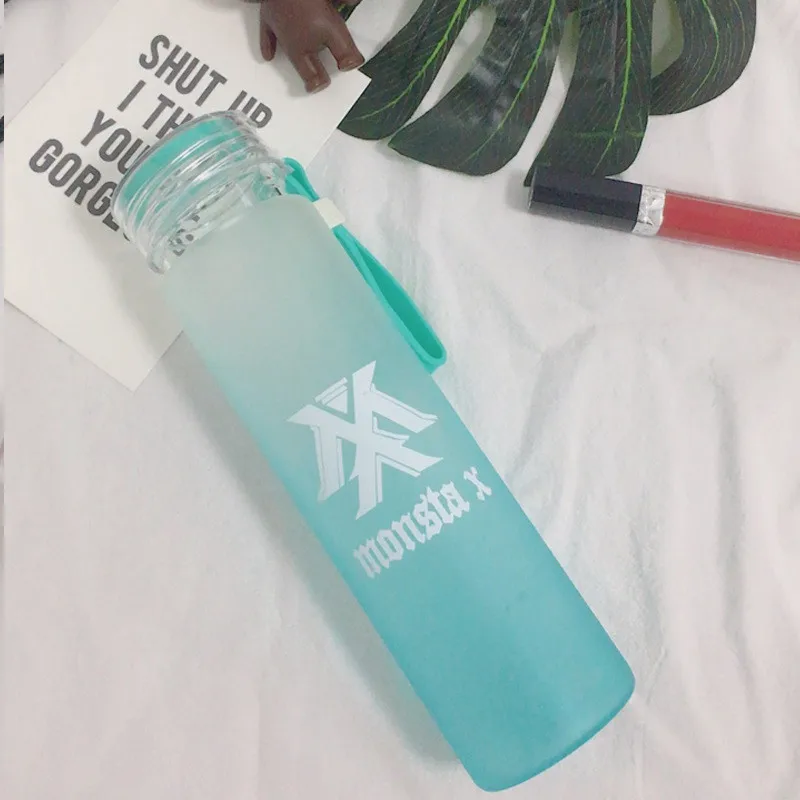 KPOP MONSTA X стакан для воды блестящий стеклянный флакон с градиентом Forever матовый