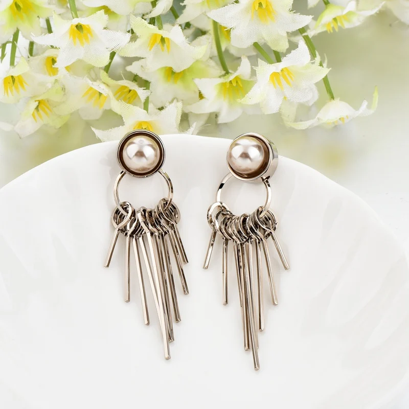 

LongWay 2019 Jewelry Earring hoop tassel earrings Big Round Statement Drop Earrings For Women Wedding Earrings SER170010