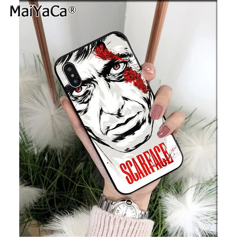 Мягкий силиконовый чехол MaiYaCa scarface из ТПУ для iPhone X XS MAX 6 6S 7 7plus 8 8Plus 5 5S