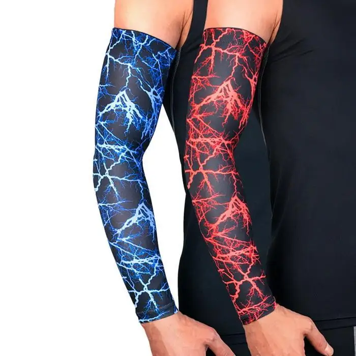 Защита руки дышащий высокий налокотник красный синий от Солнца рукава Спорт на