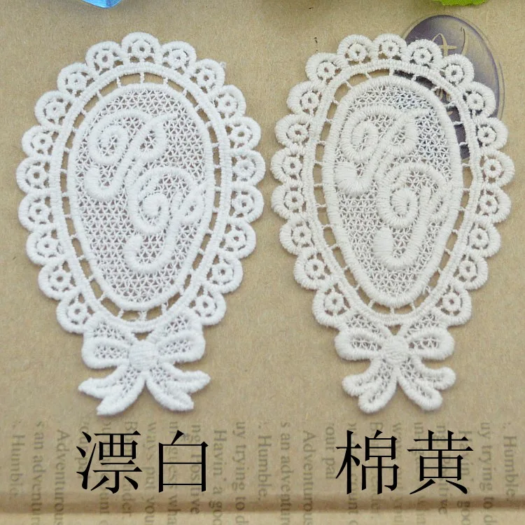 40 шт. Элегантные Вышитые Кружевные нашивки с цветочными листьями и бантом