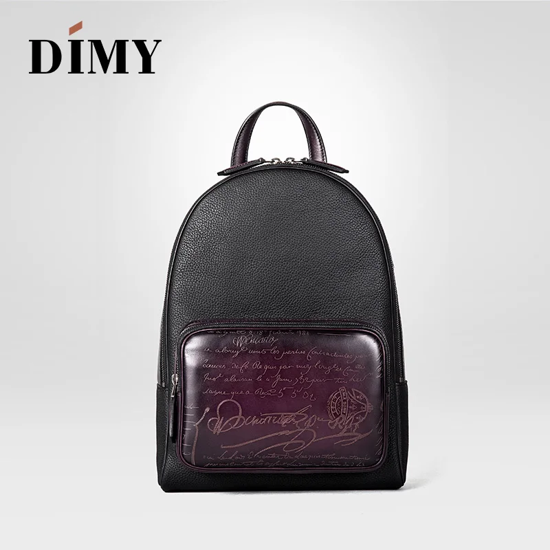 DIMY ручной патина рюкзаки мужской пояса из натуральной кожи Bagpack Винтаж Стиль
