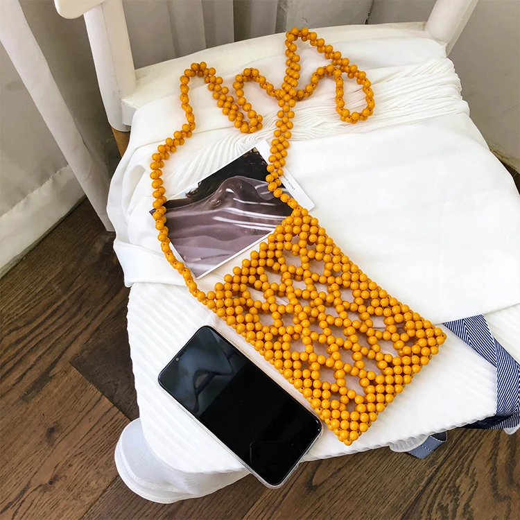 Женские сумки ручной работы полые Сумка с бусинами 2019 Летняя женская сумка через
