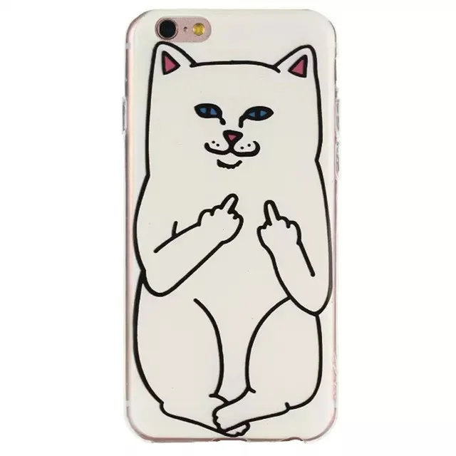 НОВЫЕ ПОСТУПЛЕНИЯ дела сотовый телефон Симпатичные Ripndip Средний Палец кот тонкий