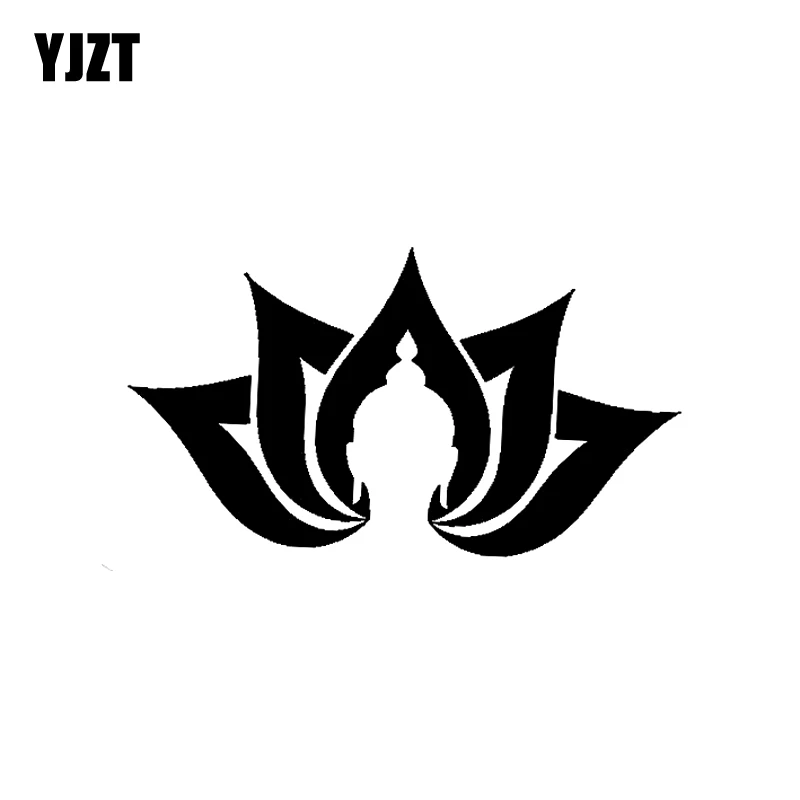 

YJZT 13.4CM*7.6CM Car Sticker Vinyl Decal Buddha Face Black/Silver C3-0481