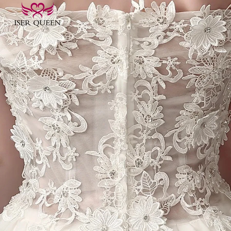 

Off Shoulder High/Low Bohemian Wedding Dress Cap Sleeve Embroidery Appliques Short Beach Wedding Dresses vestido de noiva W0087