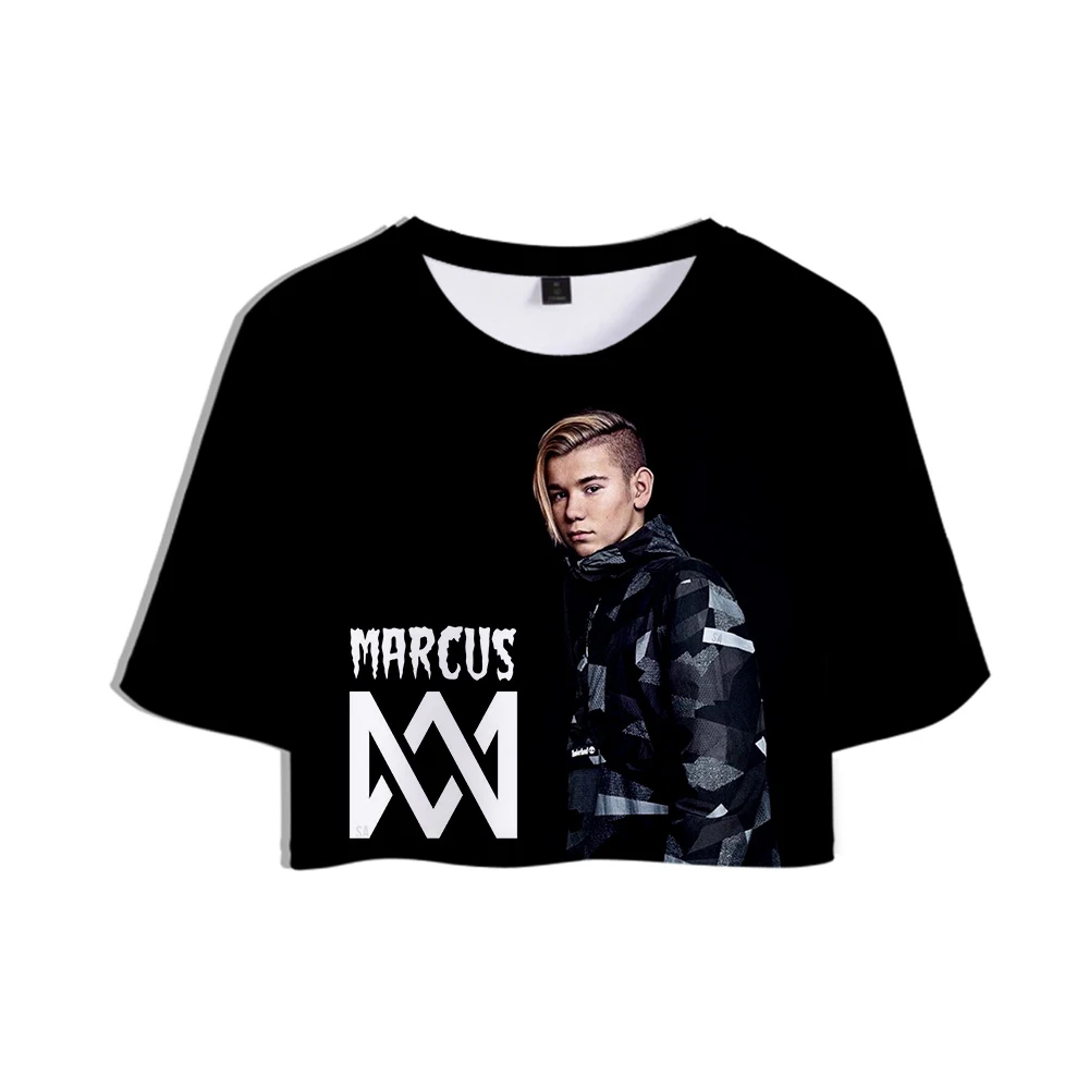 Женские укороченные топы с 3D принтом Маркуса & Martinus модные летние футболки
