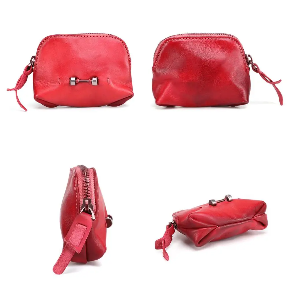 Brand Women Mini Wallet Ladies Double Zipper Genuine Leather Coin Purse Multi Functional Girl Round Small With Chain | Багаж и сумки