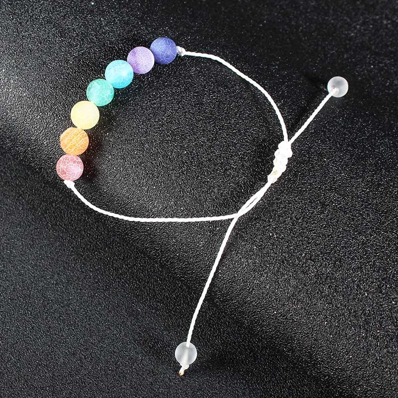 Браслет из натурального камня 7 цветов с бусинами кристаллами чакры для женщин