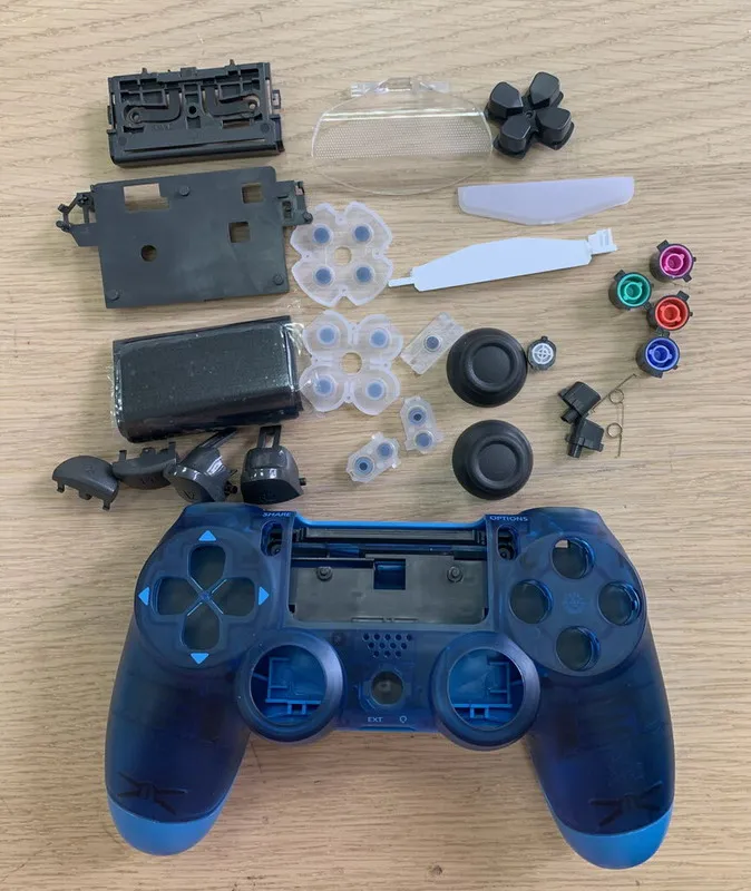 transparent blue Сделано в Китае запасной чехол Корпус для ps4 slim pro 4,0 jdm-040 беспроводной контроллер touch с света - Цвет: transparent blue
