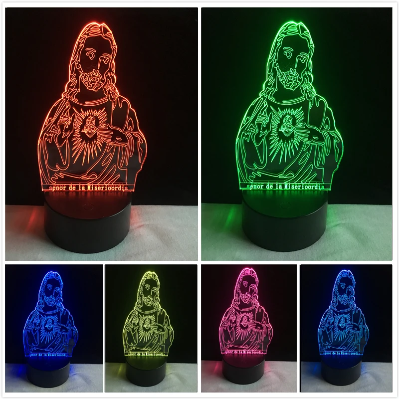 Новый светодиодный 3d светильник с оптической иллюзией изменением цвета в 7