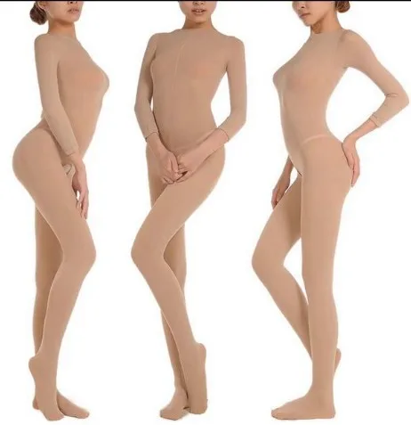 Новый Для женщин 120D Танцы индивидуальная бархатные чулки для тела сиамские плоть