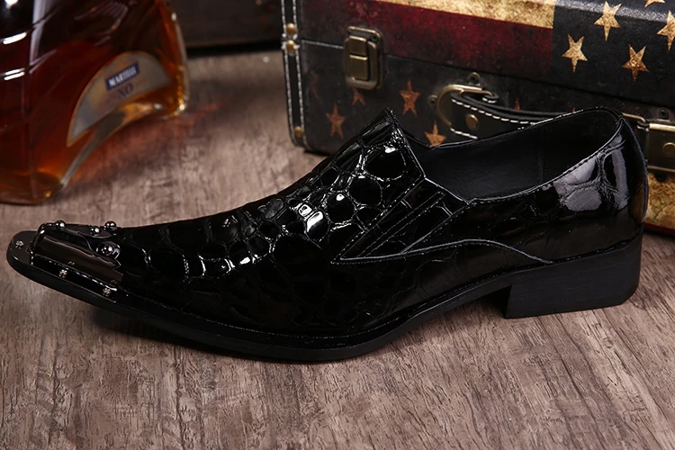 Мужские деловые туфли из натуральной кожи лакированная кожа для выступлений
