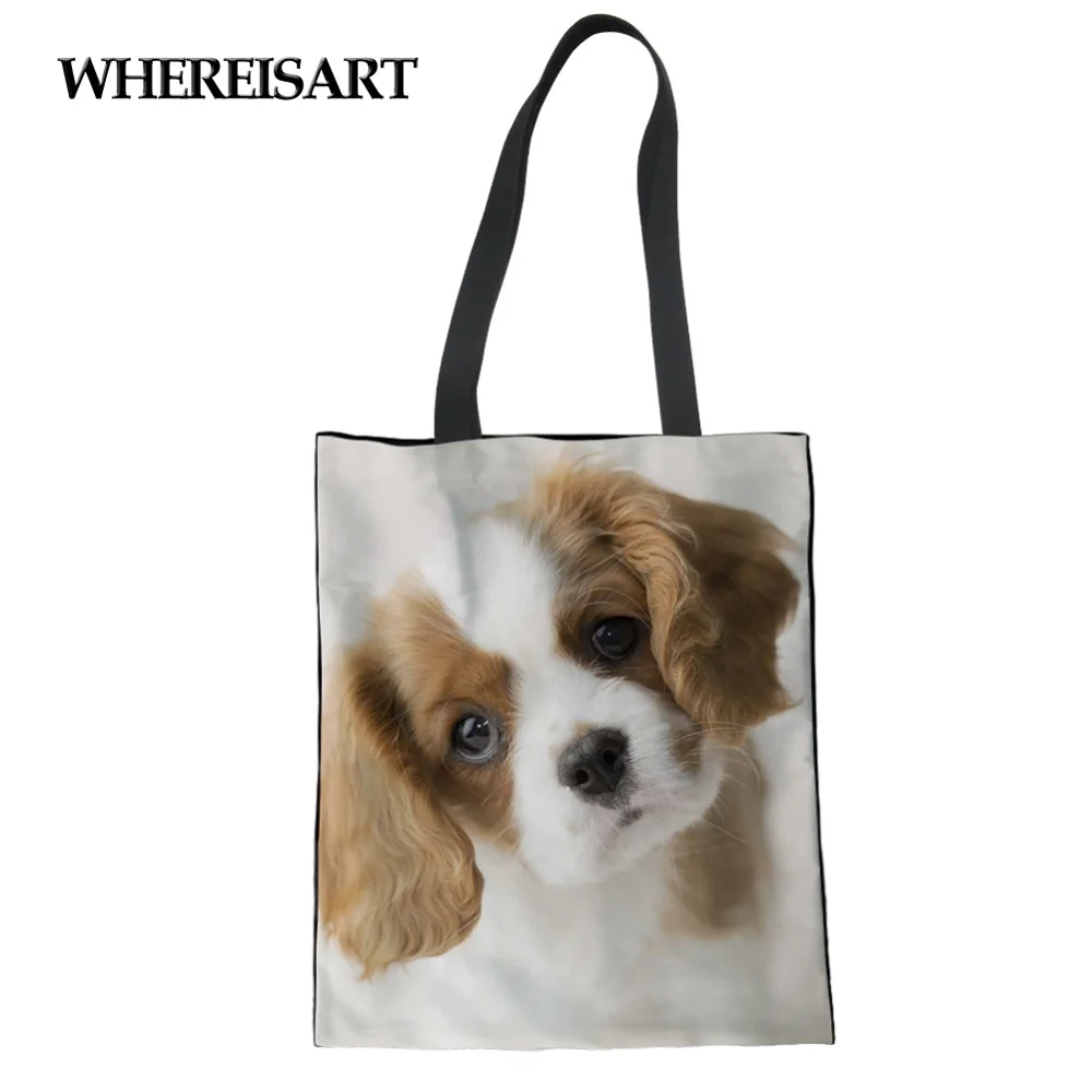 WHEREISART женская сумка через плечо для покупок холщовые сумки на заказ с принтом