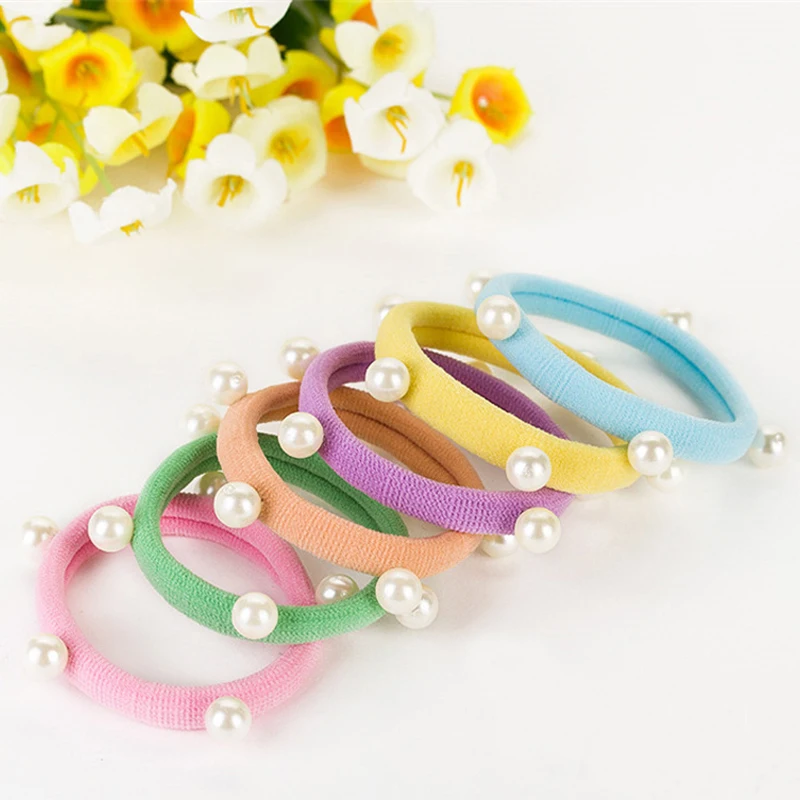 Женские резинки для волос LOEEL фиксации хвостиков с жемчужинами 10 шт./лот