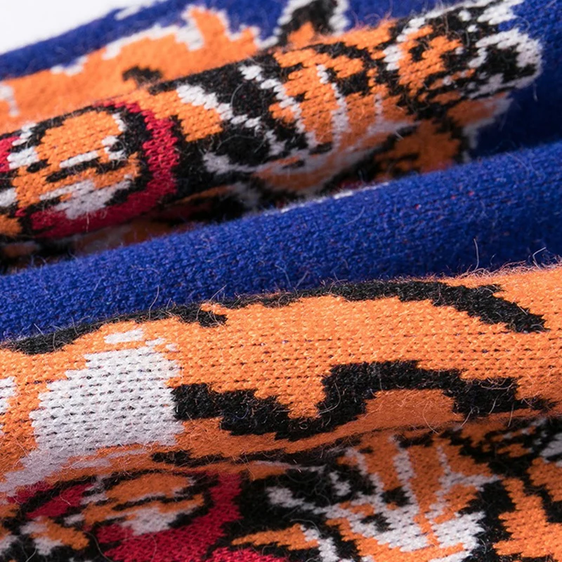 2018 Роскошный дизайнерский брендовый зимний женский кардиган с вышивкой тигра