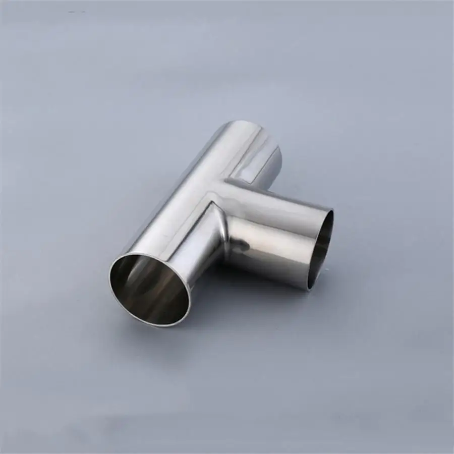 

51mm 2" Pipe OD Butt Welding Tee 3 Way SUS 304 Stainless Steel Sanitary Fitting Spliter Homebrew Beer Wine