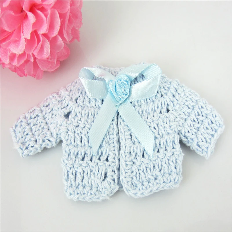 Миниатюрный вязаный крючком свитер ручной работы 12 шт. Цветочная лента украшение