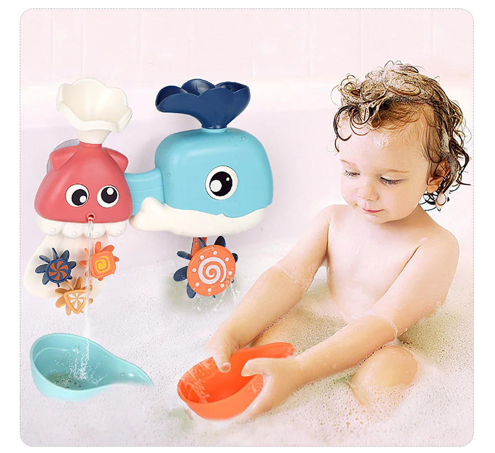 Детская летняя вода забава игра Игрушки для ванны спрей КИТ игрушки с водяными колесами для детей ванная, душ Развивающие игрушки для детей подарок