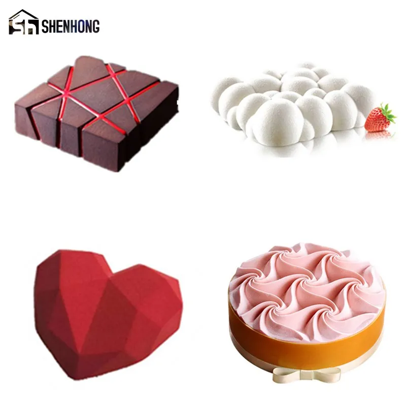SHENHONG Новая 4 шт./компл. форма для выпечки тортов муссов и десертов поп силиконовая
