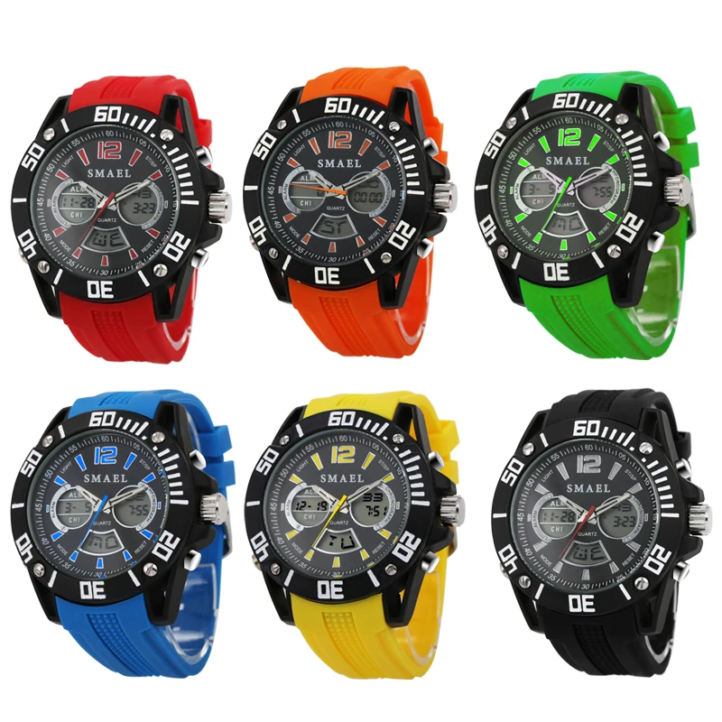 Часы SMAEL мужские Кварцевые водонепроницаемые с большим циферблатом модные
