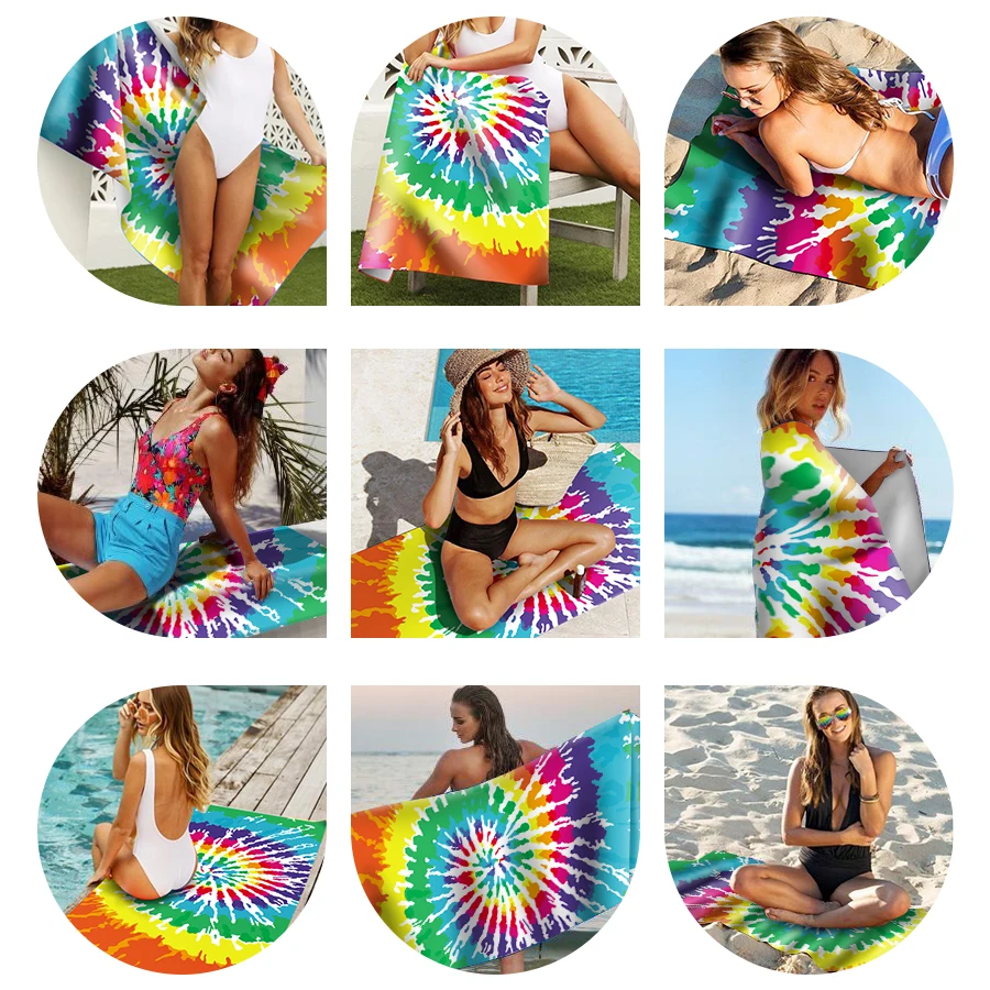 GNORRIS на заказ без песка микрофибра цветное прямоугольное пляжное полотенце