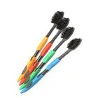 Двойная Ультрамягкая зубная щетка, Бамбуковая нано-щетка для ухода за полостью рта, 4 шт., отправка наугад, 998