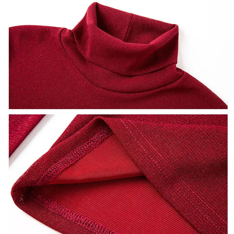 Сексуальная Блузка женская с длинным рукавом Высокий воротник эластичность