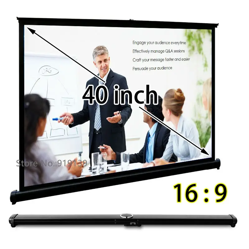 Легкий Настольный проекционный экран 40 дюймов 16:9 HDTV матовый белый s совместимый с