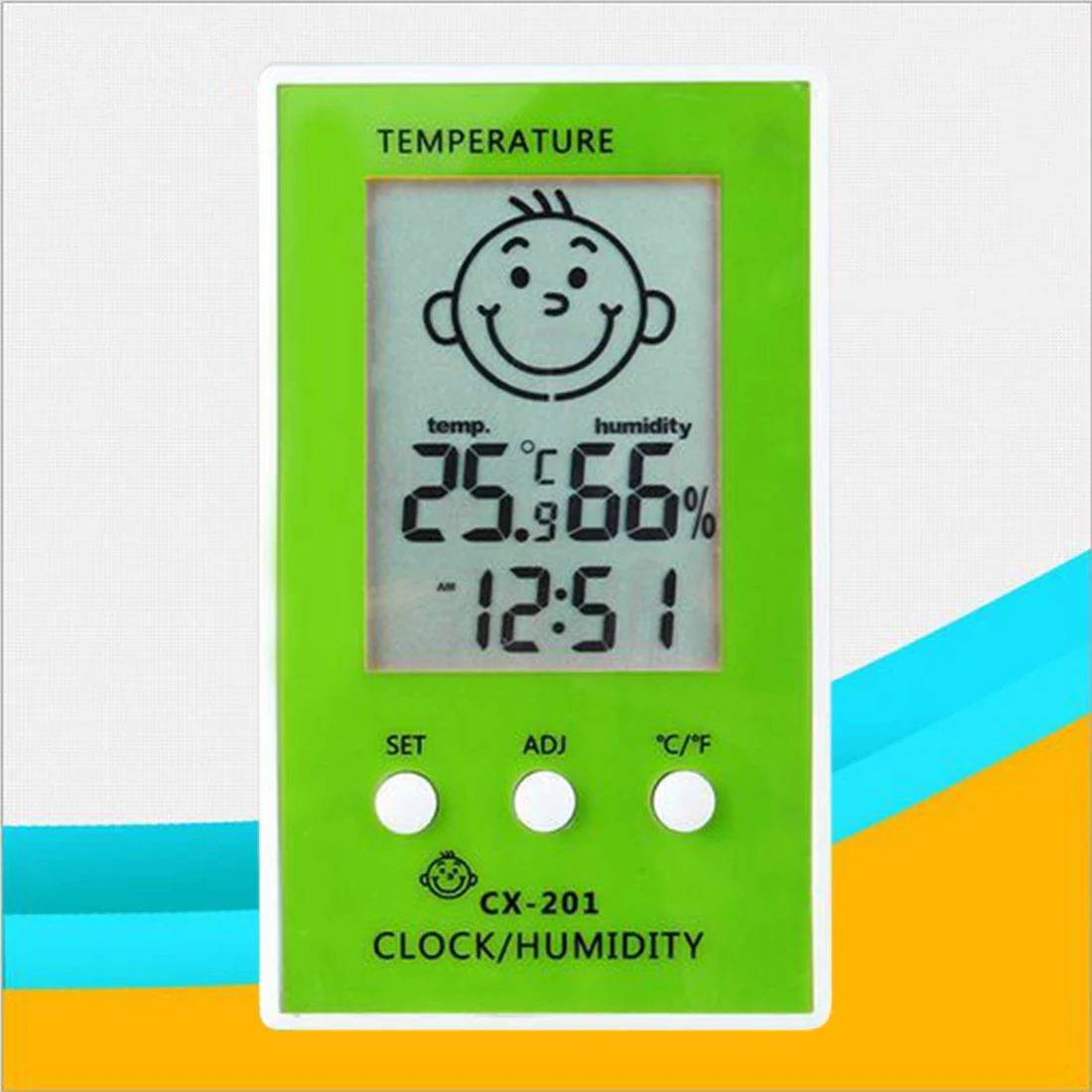 Разноцветный термометр гигрометр ЖК-дисплей цифровые часы регистратор