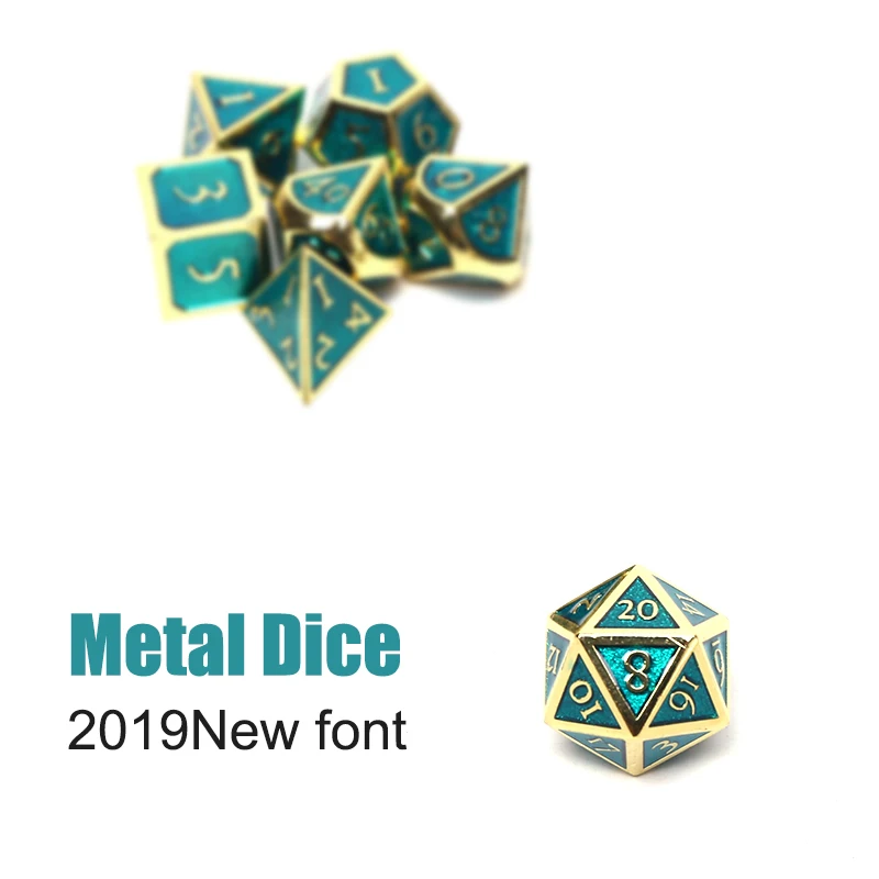 rpg metal dice sets dnd polyhedral solid dungeons and dragons d&ampd digital green dices table games Zinc alloy pattern d20 12 8 4 | Спорт и