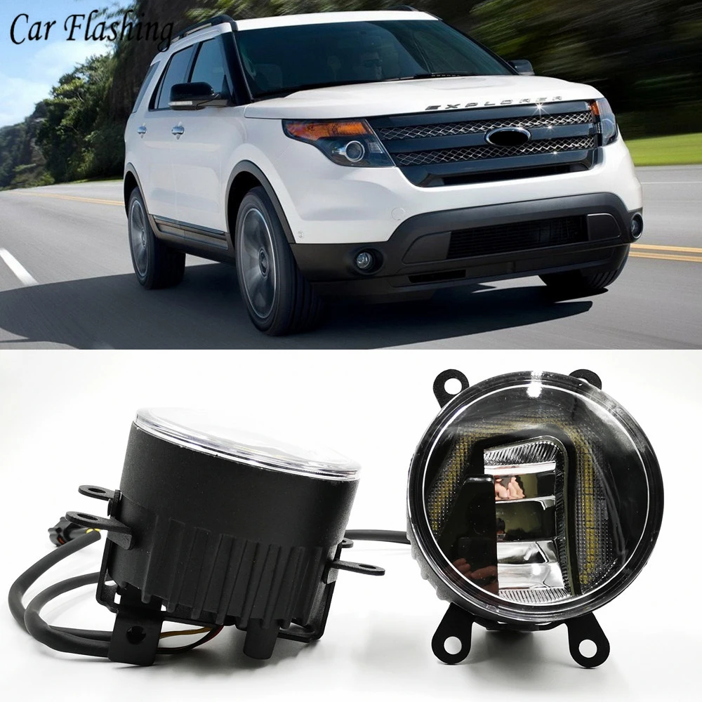 Светодиодсветодиодный лампа 3-в-1 для Ford Explorer 2011 2012 2013 2014 DRL дневные ходовые огни