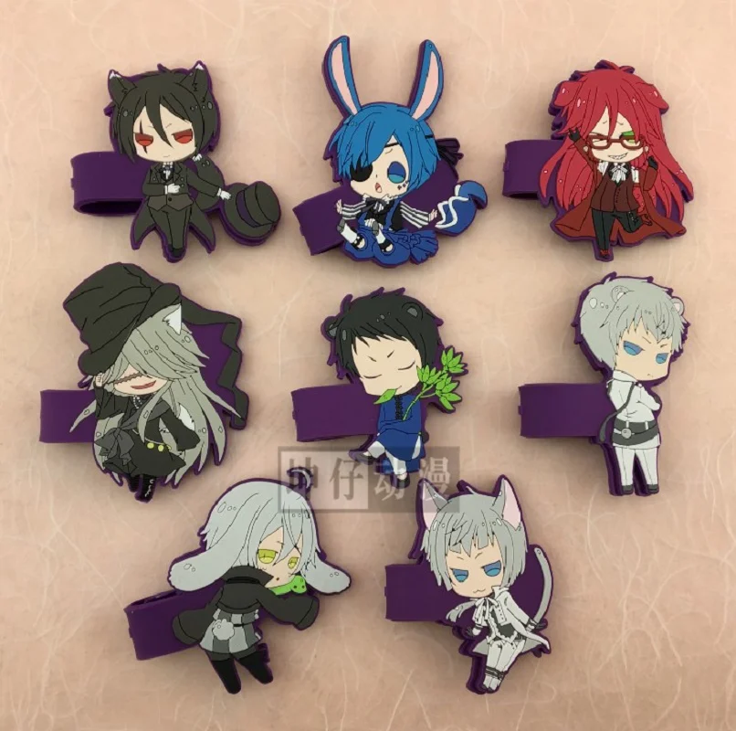 Ciel Phantomhive Butler Sebastian Joker Doll Dagger Grell гробовщик аниме резиновая Кнопка Winder|button tool|button