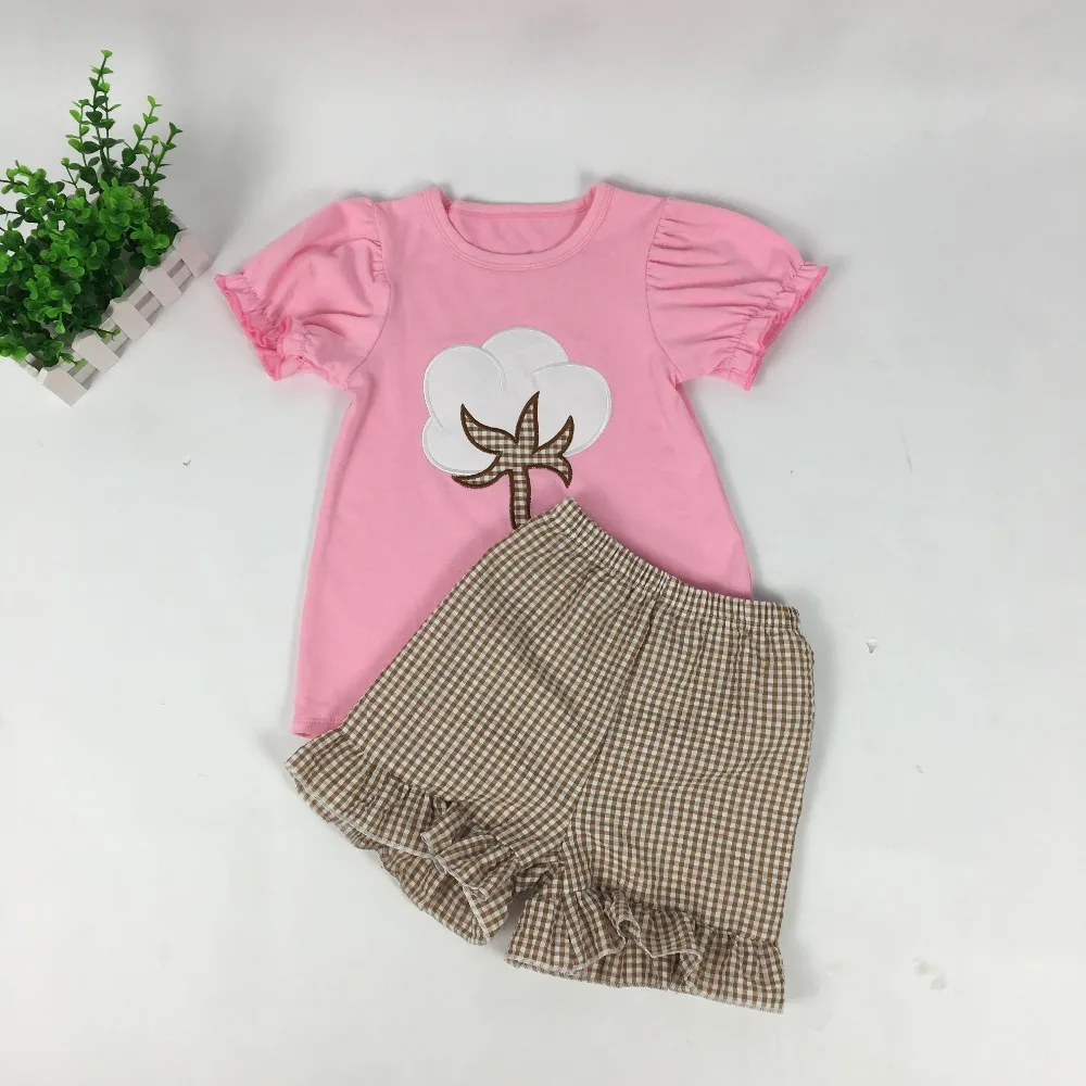 Puresun/Популярная весенне-летняя футболка для девочек Детский бутик с аппликацией