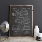 Патент на электрический автомобиль Tesla Model X, художественные принты, автомобильный настенный художественный плакат, декор комнаты, винтажный план, Картина на холсте, идея для подарка