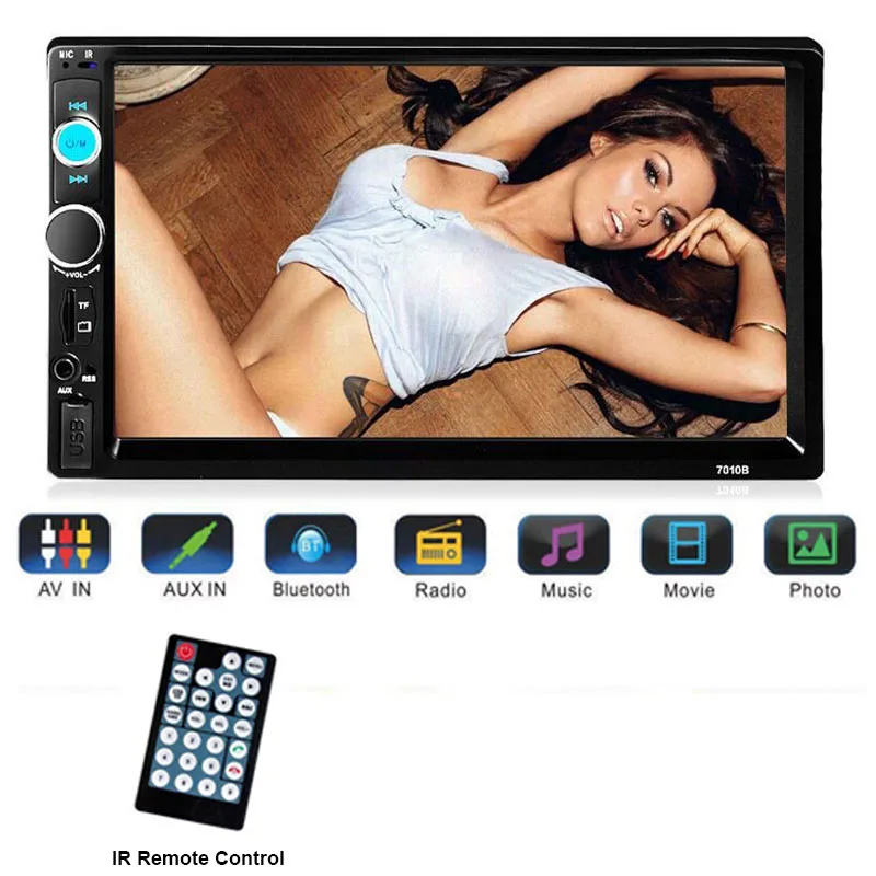 A-Player Remote Центральный Multimidia Авто 2din двойной 2 Din 7 ''сенсорный экран Bluetooth Радио MP3 MP5 музыкальный видео плеер Автомобильный мультимедийный Авторадио - Цвет: A-Player Remote