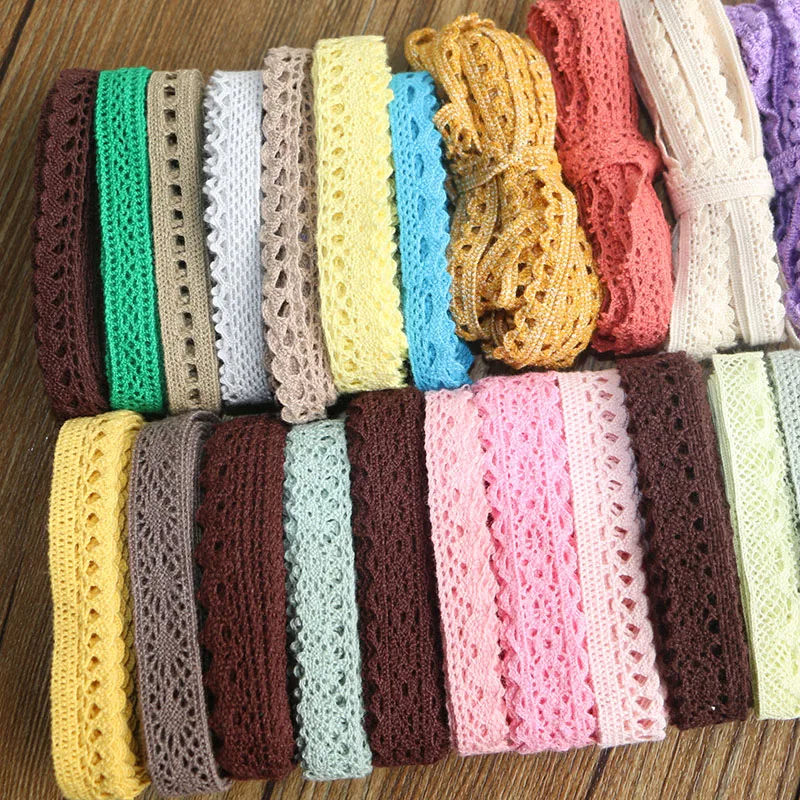 10 ярдов Diy аксессуары для одежды белые бежевые хлопковые кружева ленты ручной работы хлопок кружева планки свадебное украшение для альбома