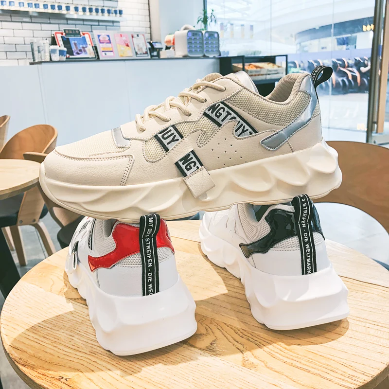 Летние мужские кроссовки повседневная обувь из искусственной кожи и сетчатого