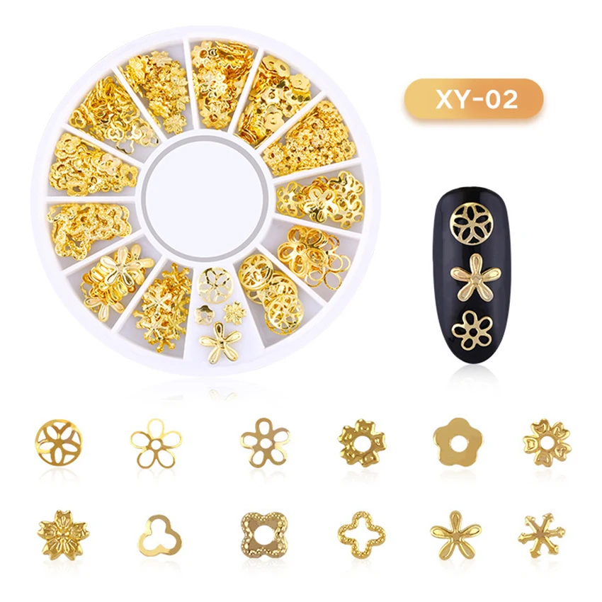 3D украшения для ногтей Born Queen пустотелые маникюра с золотыми лунами и звездочкой