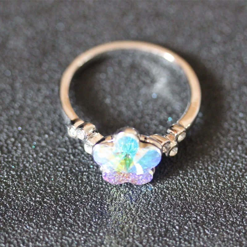 Анка Кристаллы с настоящими Австрийскими кристаллами Кольцо “Цветок” Мода Для