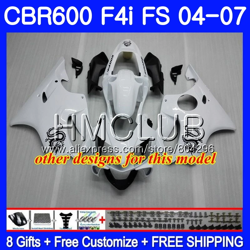 Корпус обтекателя для HONDA CBR 600F4i CBR600 FS 600 F4i 04 05 06 07 62HM.10 CBR600F4i серебристо красный 2004