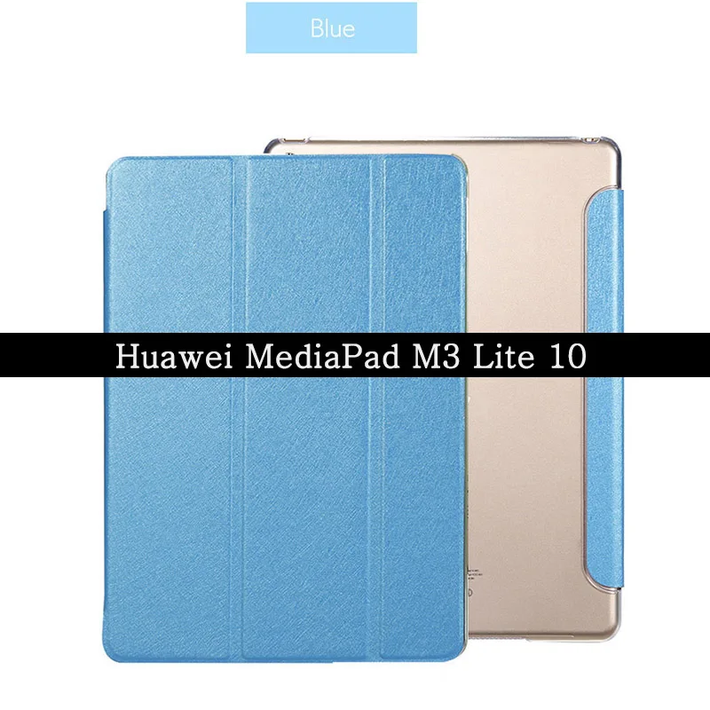 MediaPad M3 Lite 10 Умный чехол для huawei MediaPad M3 Lite 10, защитный чехол, кожаный чехол для BAH-W09, BAH-AL00, 10,1, fundas, авто пробуждение, спящий чехол - Цвет: MediaPad M3 Lite 10