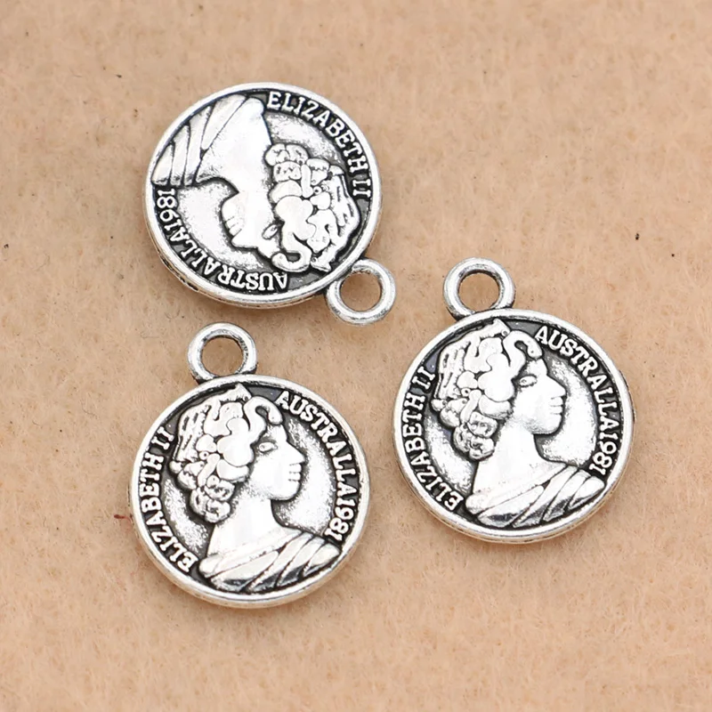 KJjewel античные посеребренные Подвески Elizabeth II ювелирные изделия аксессуары для