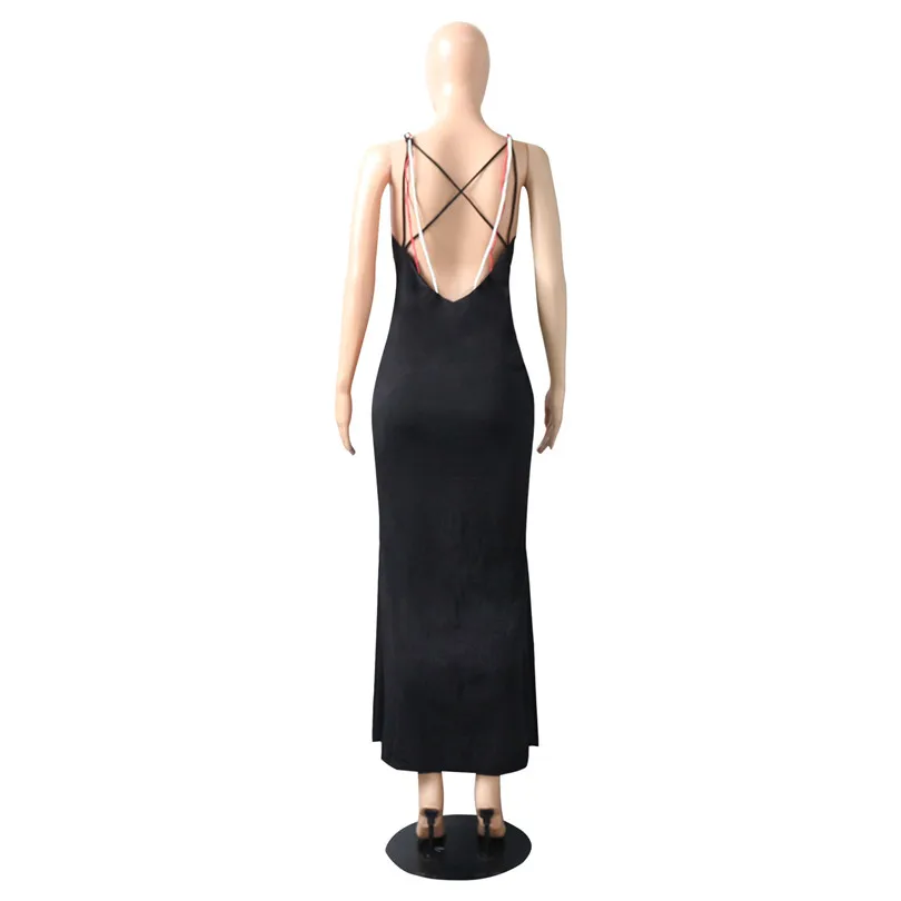 (3 размера: L XL XXL)2019 Новое модное вязаное сексуальное платье с открытой спиной от