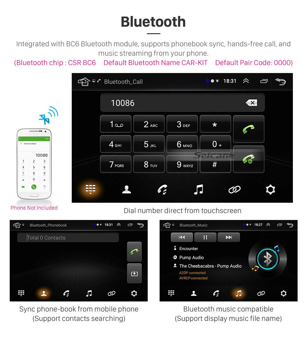 Seicane 10,1 дюймов HD сенсорный экран Android 8,1 gps навигационная система Wifi Bluetooth автомобильная радио для 2013 Citroen C4