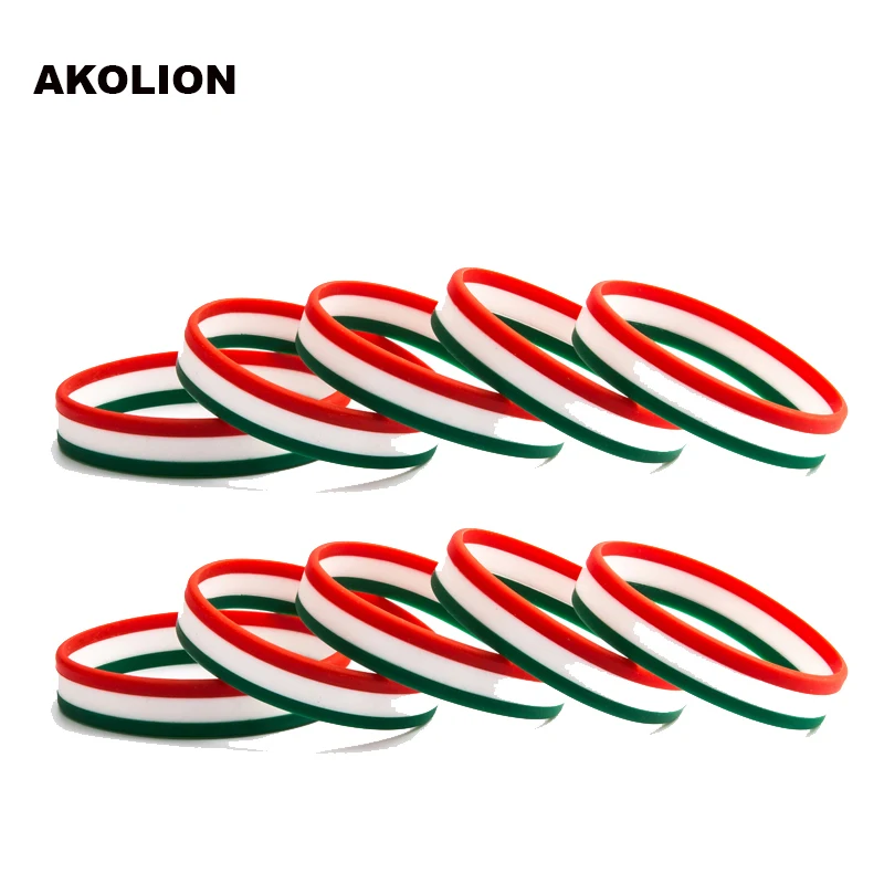 

Italy Flag Silicone Bracelet Rubber Wristband Cuff Sports Bangle Gift FB-0012-I